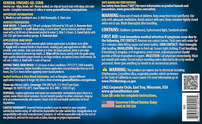 General Finishes Oil Base Gel Stain, 1 Pint, Nutmeg