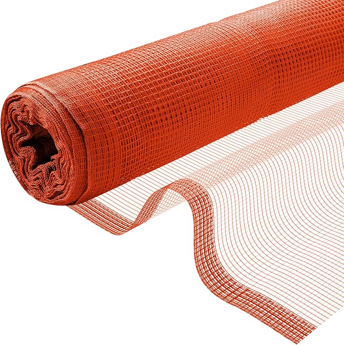 Fire Retardant Debris Safety Netting (5.6' x 150' - Orange) - High Visibility Construction & Scaffolding & Railing & Elevator Netting for Enhanced Safety - Construction Fencing