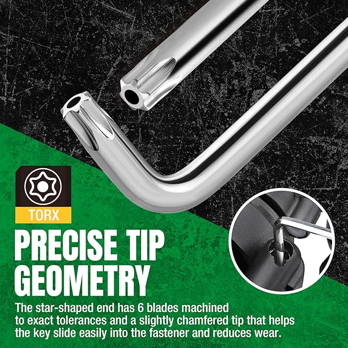 SK 9-Piece Allen Wrench Set, Star Hex Key Set, L-Shaped, S2 Steel