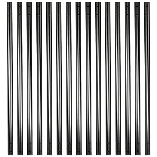 Myard 32-1/4 Inches Grooved Traditional Rectangle Aluminum Deck Balusters Furniture with Screws for Wood Composite Facemount Railing, Classic Geometric Style (25-Pack, Matte Black)