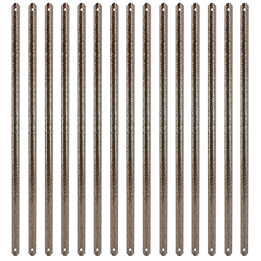 Myard 29-1/2 Inches Heavy Duty Flat Straight Iron Deck Balusters Furniture with Screws for Wood Composite Facemount Deck Railing Staircase Banister Balustrade (25-Pack, Hammered Bronze)
