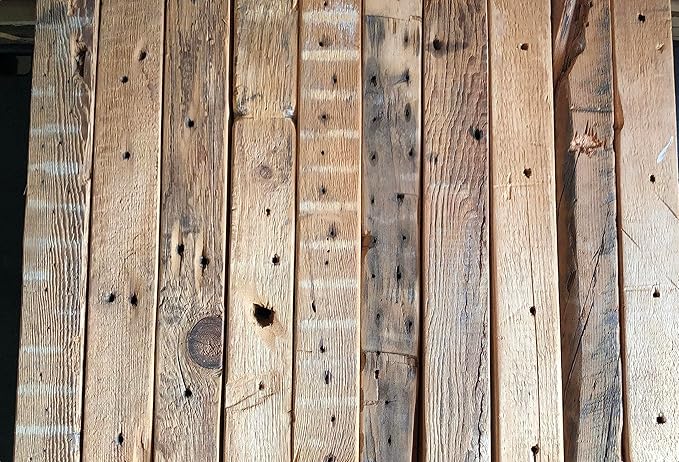 Urban Legacy Reclaimed Barn Beam Deep Shelves | Deep Shelves with Brackets Included, Set of 2 | (Natural Full Profile Bracket, 24" x 11" x 3")