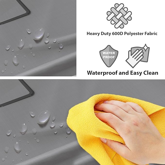 Simple Houseware Heavy Duty 3-Bag Laundry Sorter Rolling Cart, Dark Grey – Durable Triple Laundry Hamper with Removable Bags and Lockable Wheels for Efficient Laundry Organization