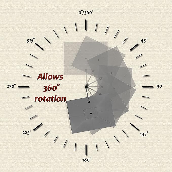 PURPLE LEAF 9' X 11.5' Patio Umbrella Outdoor Cantilever Rectangle Umbrella Aluminum Offset Umbrella with 360-degree Rotation for Garden Deck Pool Patio, Grey