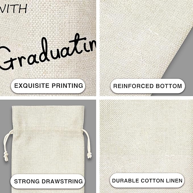 Graduating Gift Wine Bag,Gift For Graduate,Cotton linen Drawstring Wine Bag(1 Pcs) - WB008